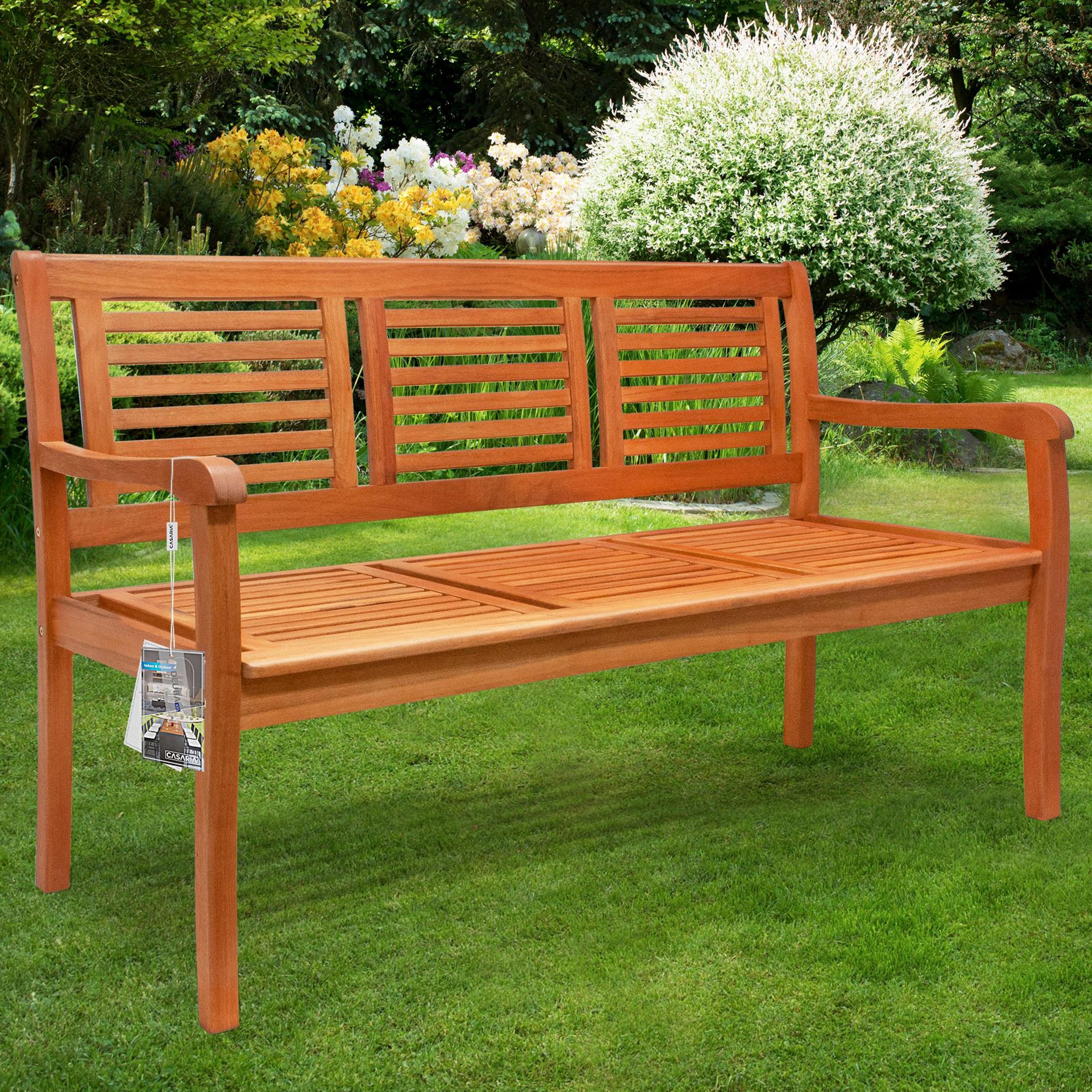 Banc de jardin eucalyptus 3 places pré-huilé certifié FSC